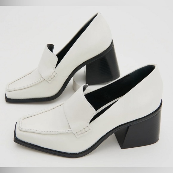 Vince Camuto Shoes - Vince Camuto Segellis Loafer 3” Heel Leather Upper Coconut Cream Womens Size 7